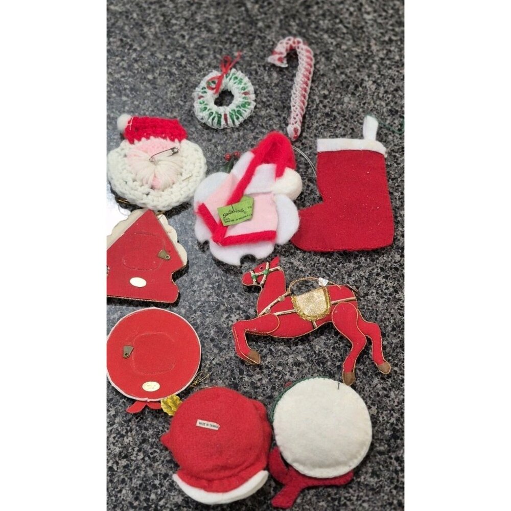 Lot Of (10) Handmade Christmas Tree Holiday Ornaments Handmade Mr. & Mrs. Claus - Picture 11 of 13